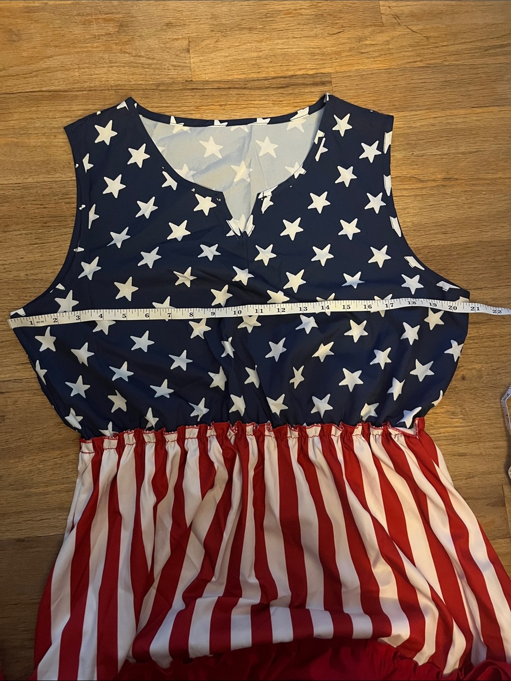 Sleeveless Stars & Stripes Midi Dress in Red, White & Blue - Picture 7 of 9